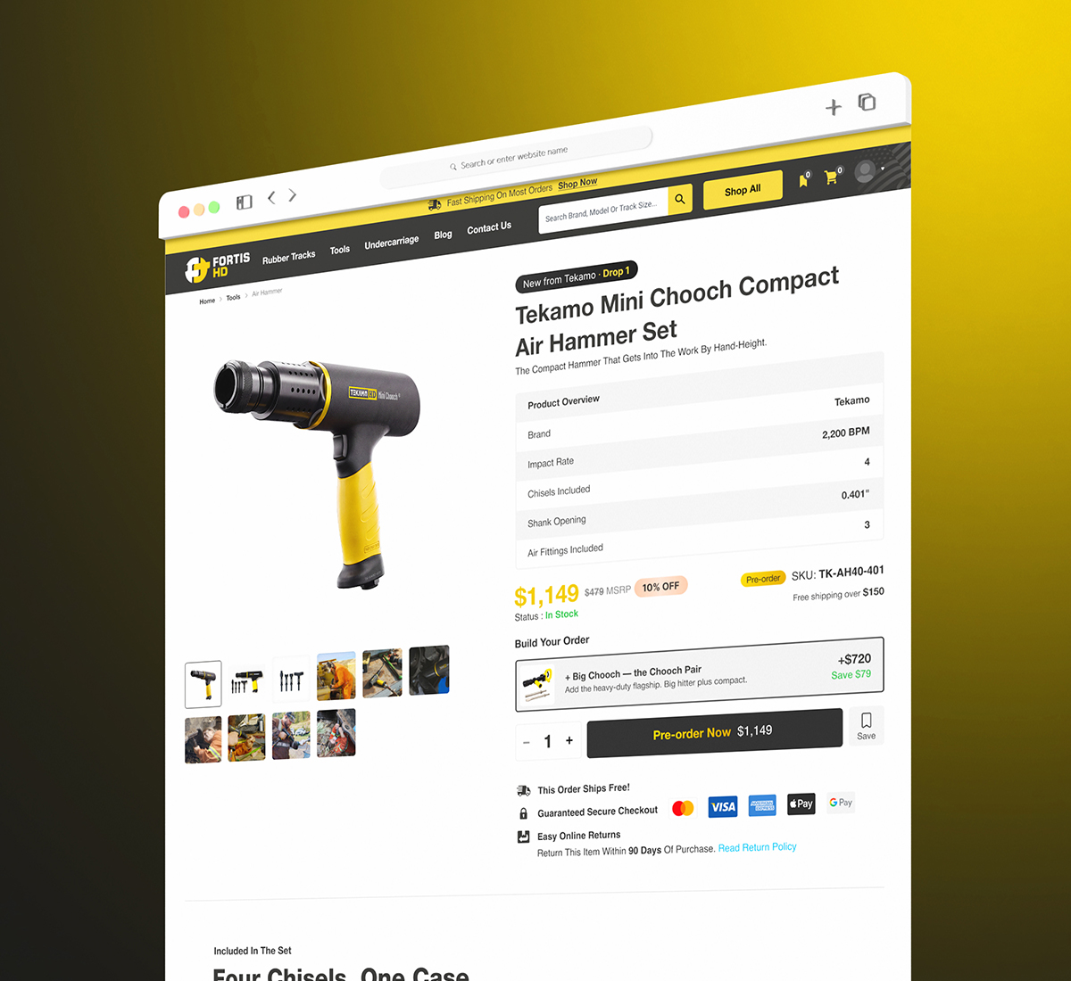E-commerce product page mockup using the AI-supported visuals